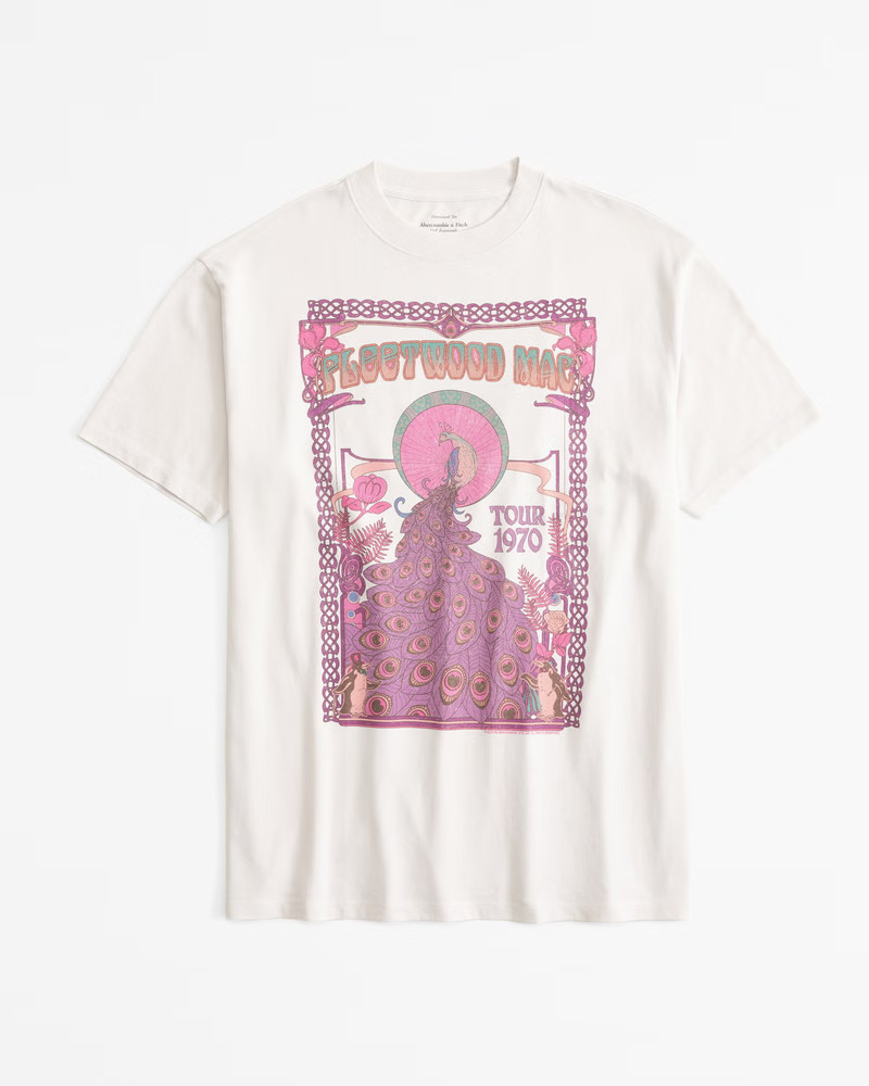Women's Oversized Fleetwood Mac Graphic Tee | Women's | Abercrombie.com | Abercrombie & Fitch (US)