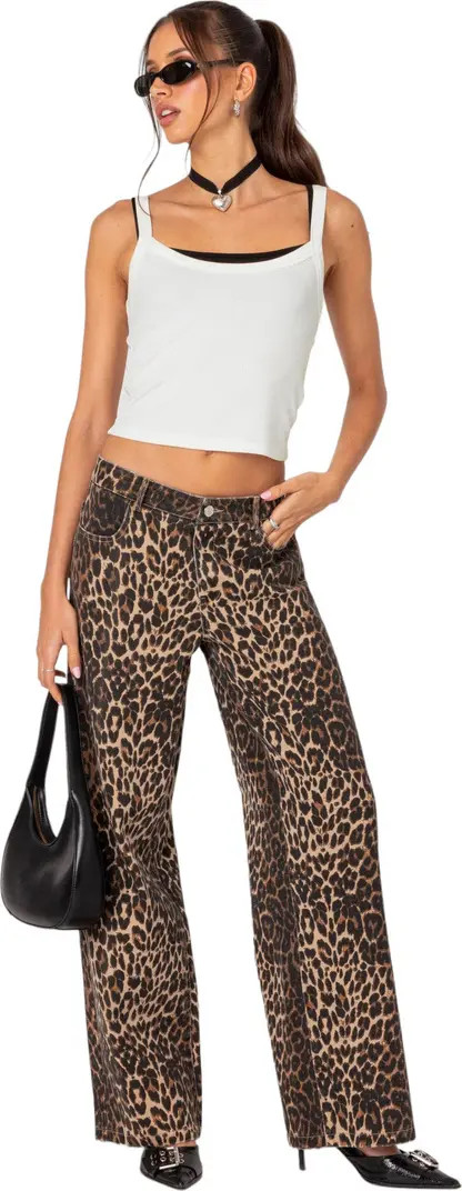 EDIKTED Print Straight Leg Jeans | Nordstrom | Nordstrom