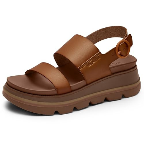 Vilanva Women's platform sandals Caramel Size 8 | Amazon (US)