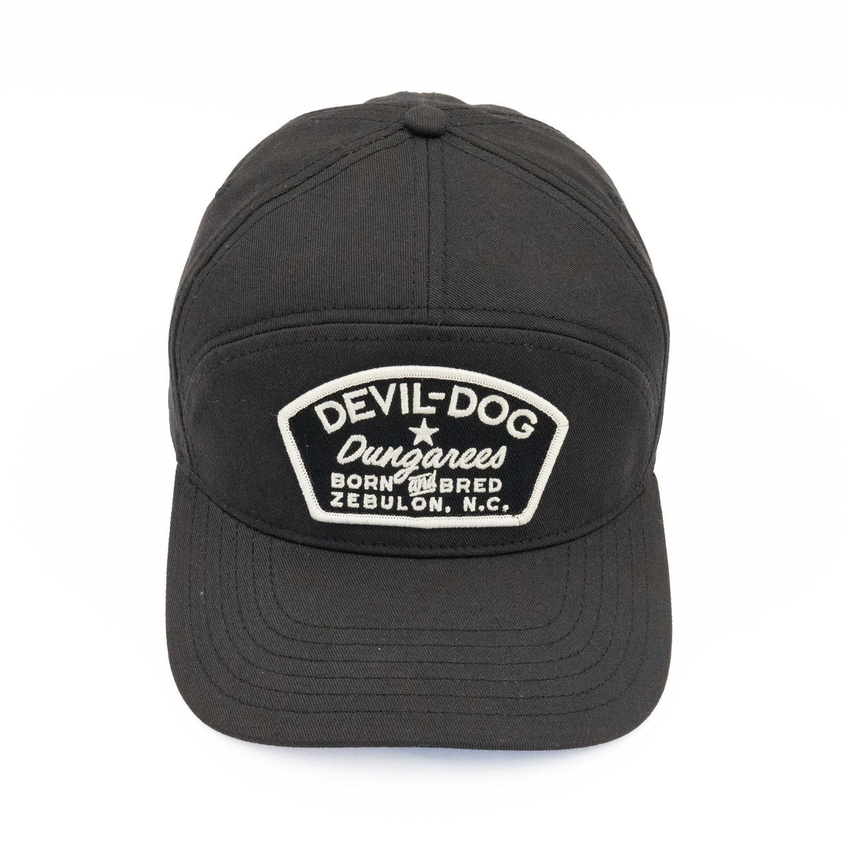 7 Panel Adjustable Cap - Black Born & Bred | Devil Dog Dungarees