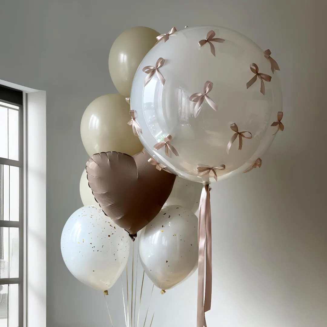 Bow Themed Balloons DYI Trending Balloons Nude Bow Birthday Coquette Trend Romantic Balloon Bouqu... | Etsy (US)