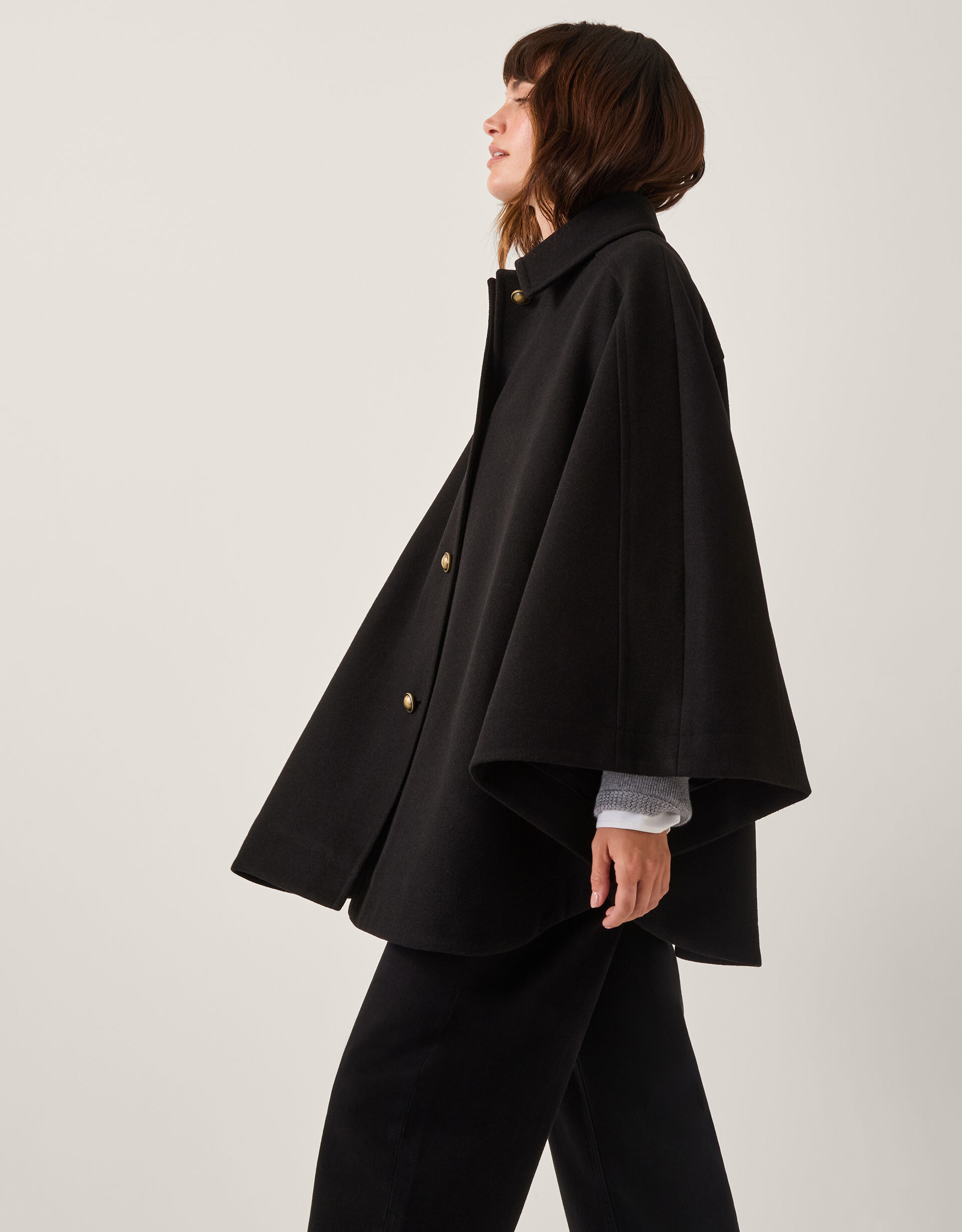 Ciara Cape Coat Black | Monsoon (UK)