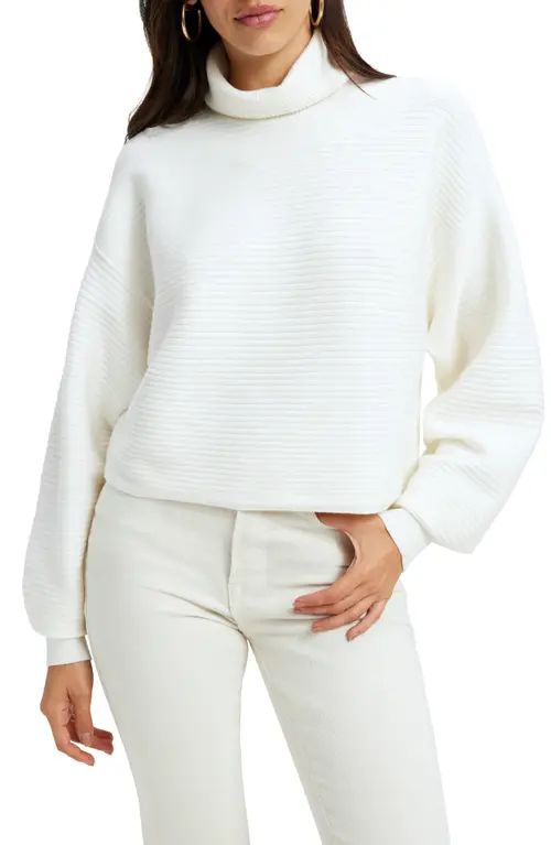 Good American Wide Rib Crop Turtleneck Sweater in Ivory at Nordstrom, Size 1 | Nordstrom
