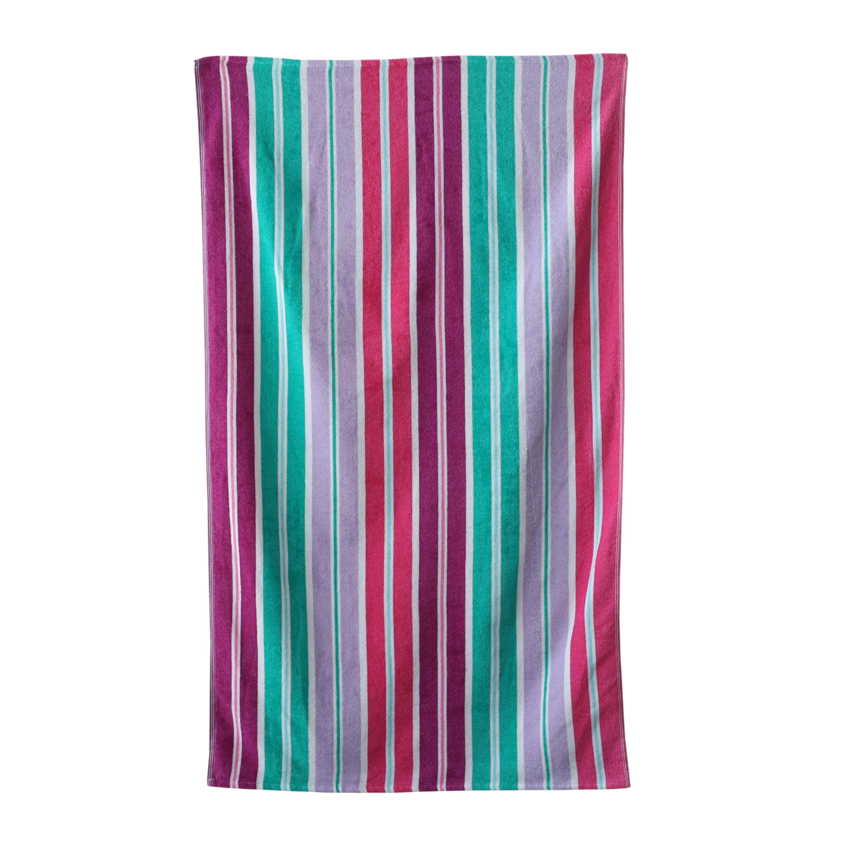 Mainstays Velour Beach Towel, Midistripe, Purple, 28x60 | Walmart (US)