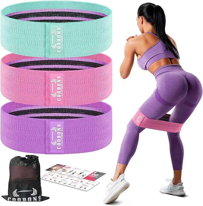 Resistance Bands for Legs and Butt - Fabric Exercise Bands Set Booty Bands Hip Bands Wide Workout... | Amazon (US)