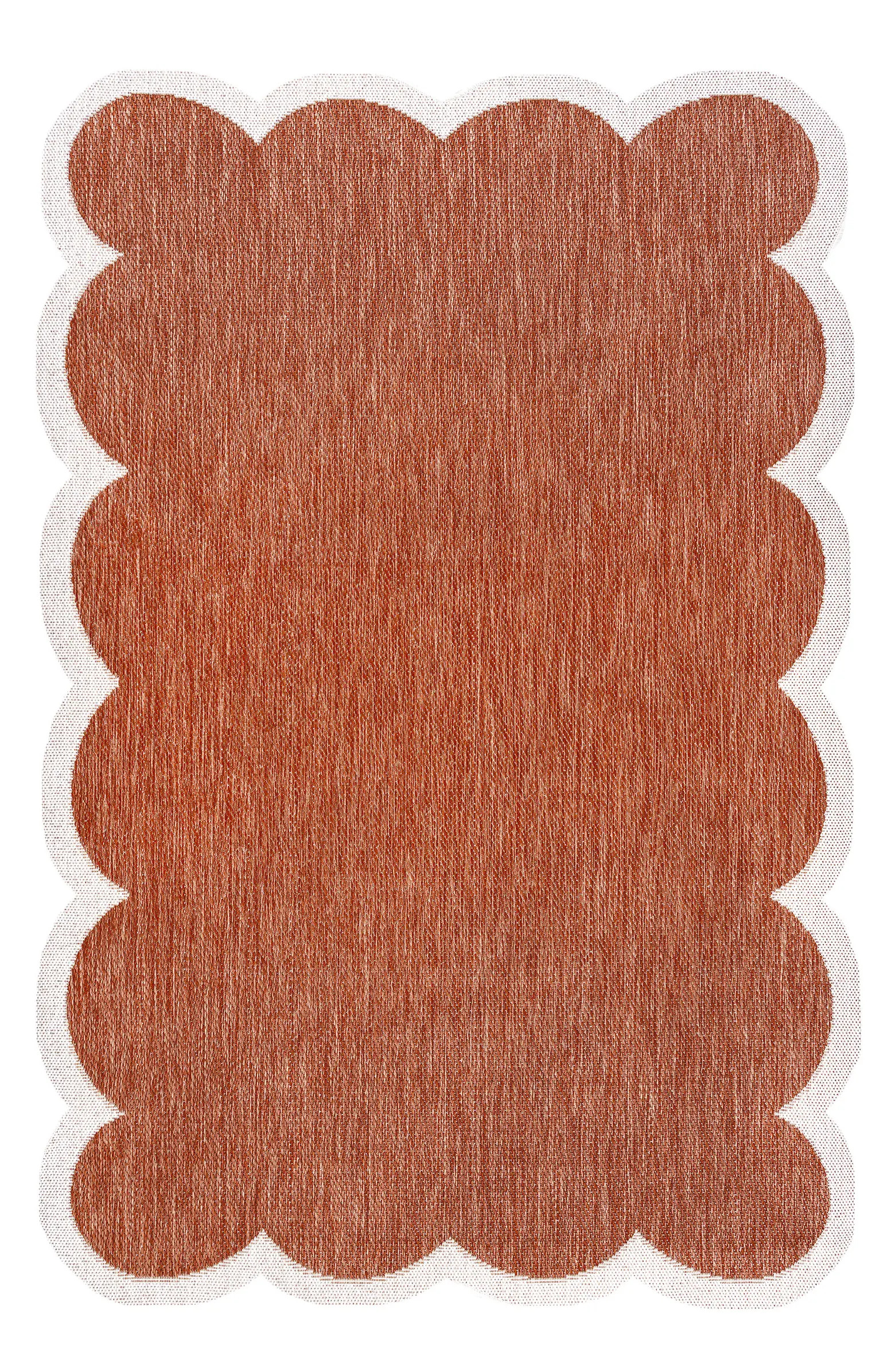 Alice Classic Cottage Two-Tone Scalloped Indoor/Outdoor Shaped Area Rug | Nordstrom