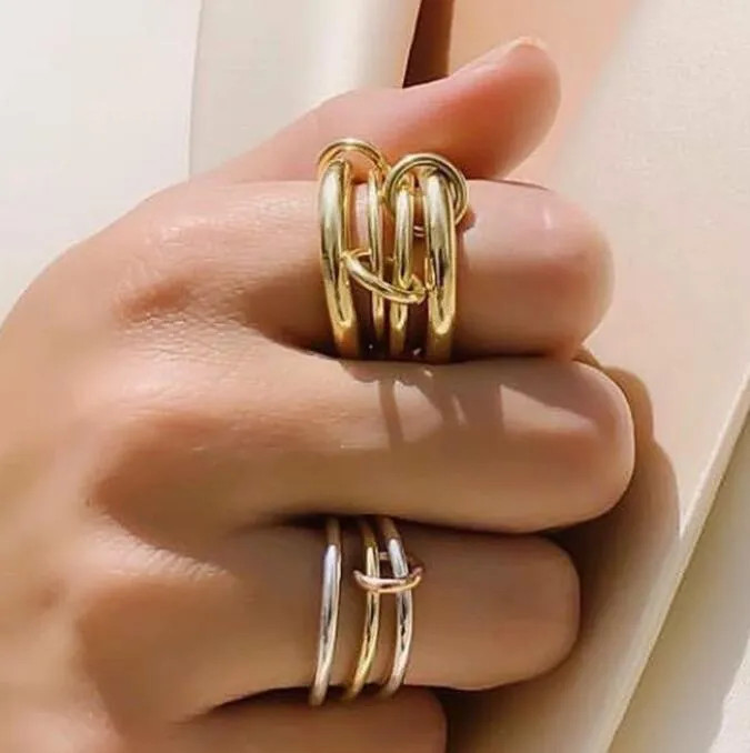 Designer Halley Gemini Band Rings Spinelli Kilcollin brand New luxury Industrial wind jewelry gol... | DHGate