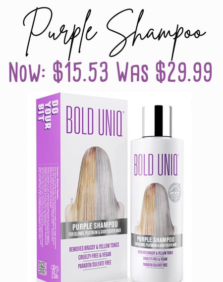 If you have highlighted or silver hair keep the brassies away with this purple shampoo! On sale + clip coupon + use code 15BUHOLIDAYS to get this price! 

PURPLE SHAMPOO 
SHAMPOO 

#LTKunder50 #LTKbeauty #LTKsalealert