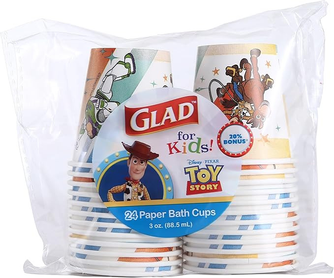 Glad for Kids Disney Pixar Toy Story Disposable Mini Paper Cups, Toy Story Characters - Colorful ... | Amazon (US)