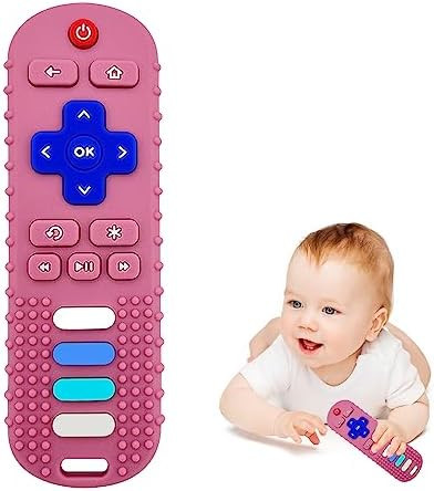 Baby Teething Toys, Food Grade Silicone Teether for Babies 3 6 12 18 Months, TV Remote Shape Todd... | Amazon (US)