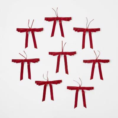 Set of 8 Velvet Christmas Bows - Threshold™ designed with Studio McGee | Target