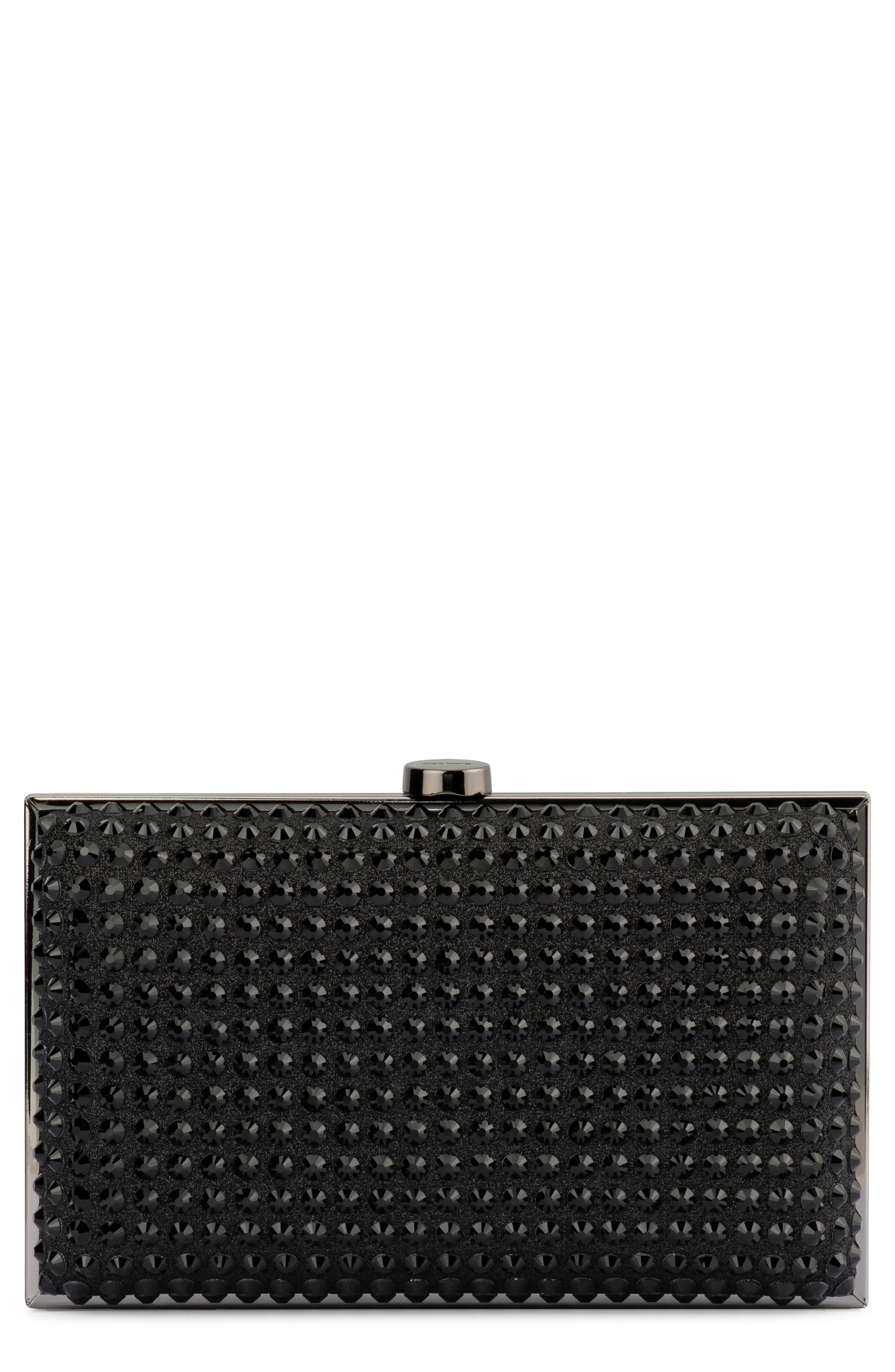 Olga Berg Manula Hotfix Crystal Clutch in Black at Nordstrom | Nordstrom