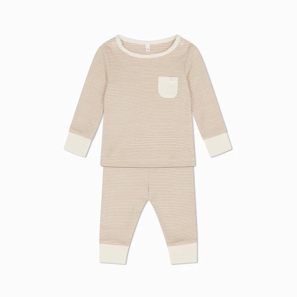 Oatmeal Stripe Pajama Set | Baby Mori (US)