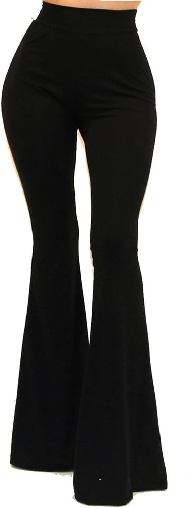 Vivicastle Women's USA Boho Comfy Stretchy Bell Bottom Flare Pants | Amazon (US)