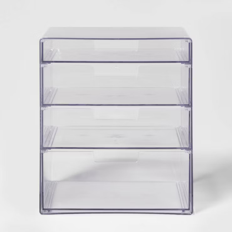 4 Drawer Stackable Countertop Organizer Clear - Brightroom™ | Target