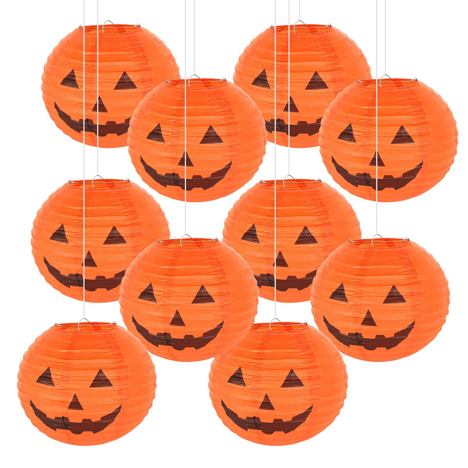 10PCS Halloween Paper Pumpkin Lanterns Jack-O-Lanterns, 6 Inch, Halloween Hanging Party Decoratio... | Amazon (US)
