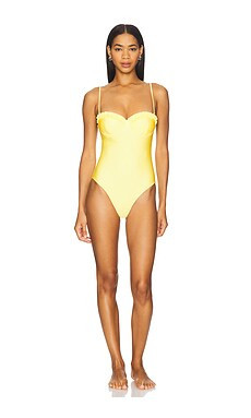Solid & Striped The Carmen One Piece in Custard from Revolve.com | Revolve Clothing (Global)