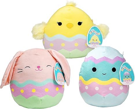 Squishmallow 8" Easter Plush, Set of 3 - Bunny, Chick & Egg - Official Kellytoy - Soft and Squish... | Amazon (US)
