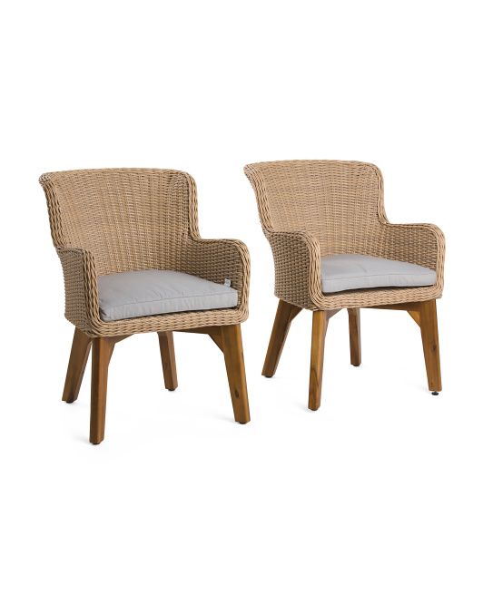 Set Of 2 Outdoor Wicker Dining Chairs | TJ Maxx