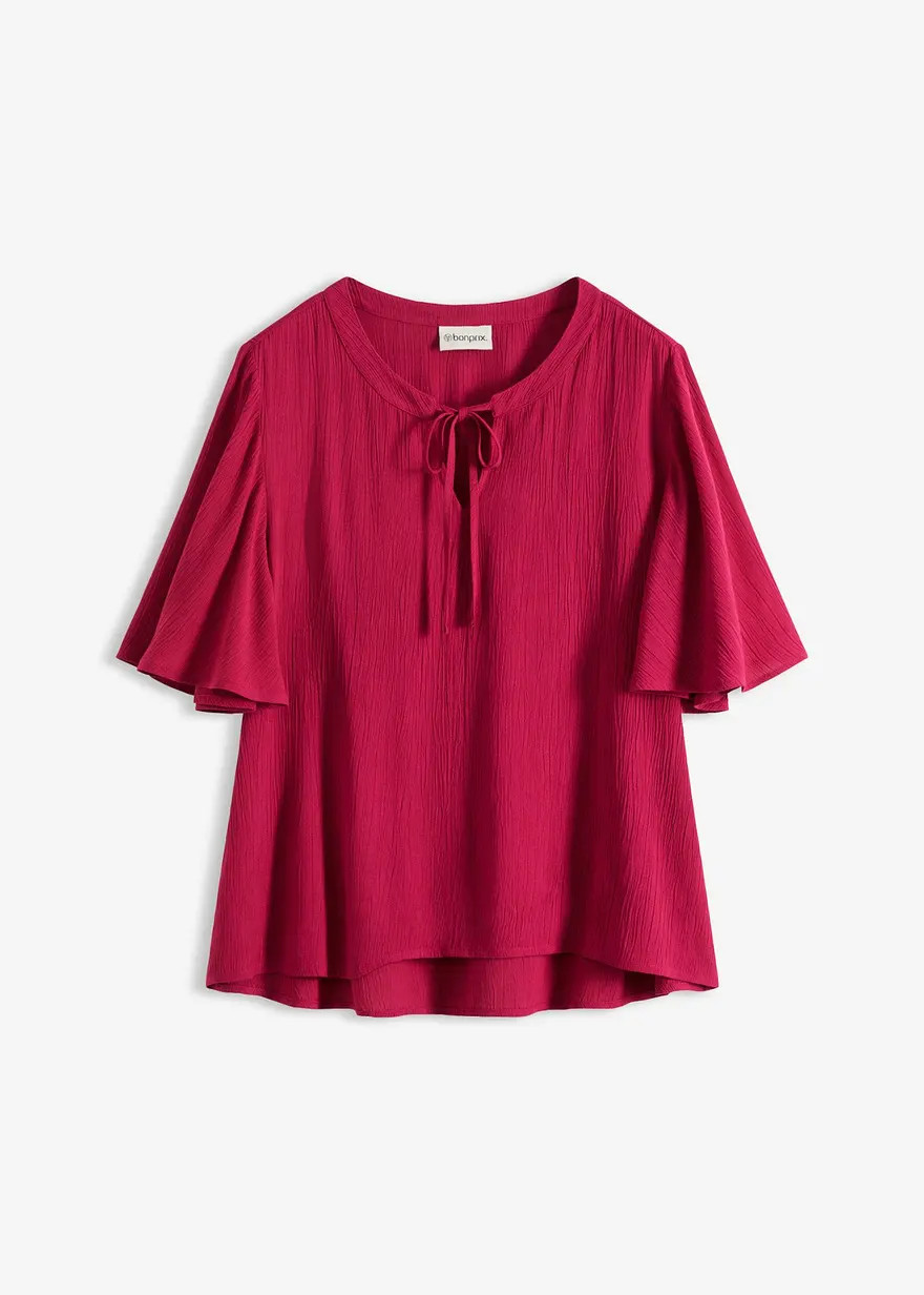 Locker geschnittene Tunikabluse mit Schn\u00fcrung - pink | bonprix | Bonprix DE