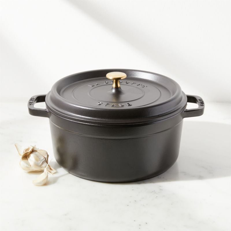 Staub 5.5-Qt Matte Black Cocotte + Reviews | Crate & Barrel | Crate & Barrel