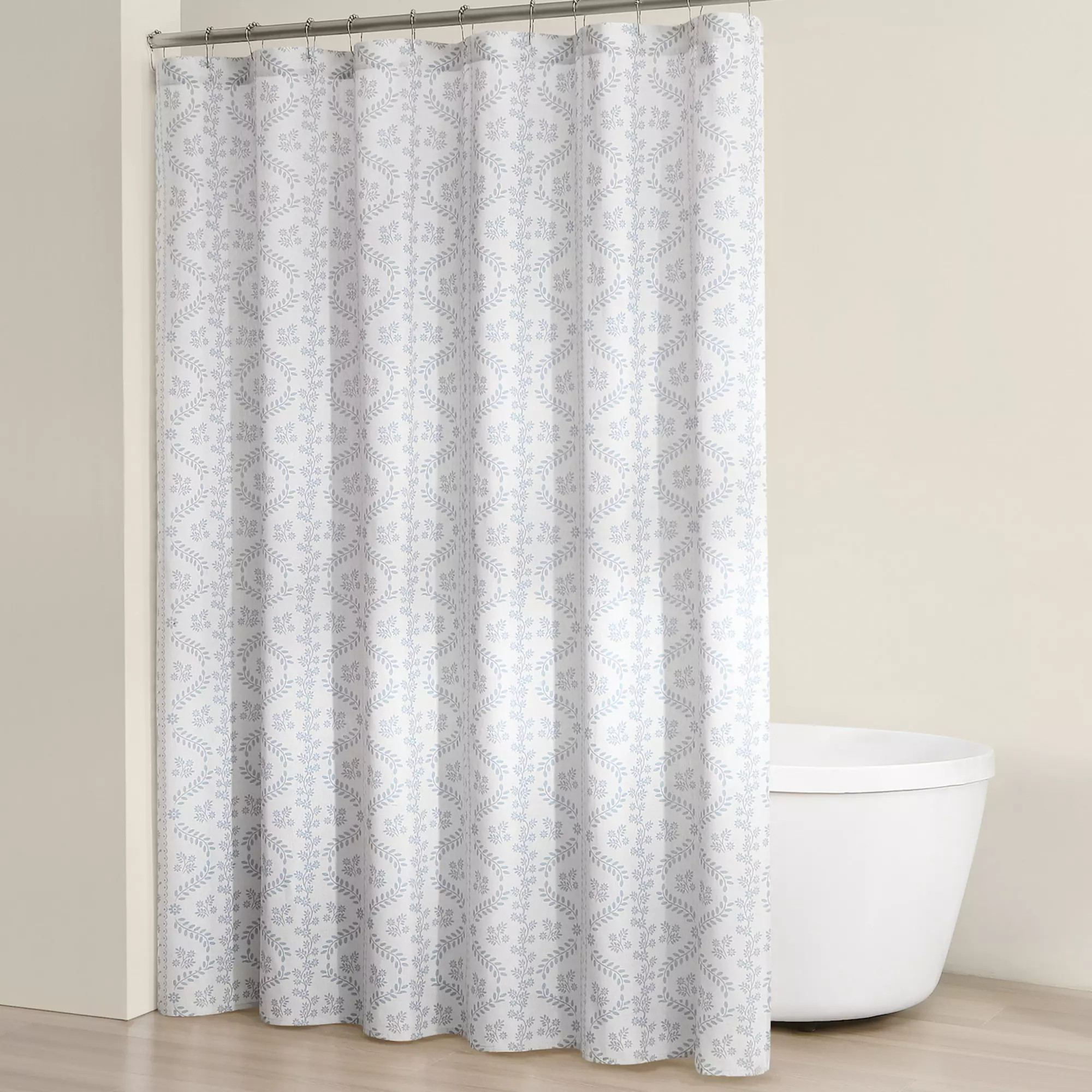 Lush Decor Doreen Delicate Floral Textured Linen Shower Curtain | Kohl's