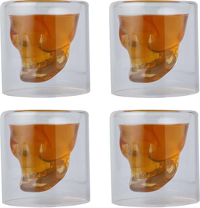 Viktorwan Skull Glasses, Shot Glasses,Funny Crystal Drinking Cup,Creative Whiskey Glasses,Double ... | Amazon (US)