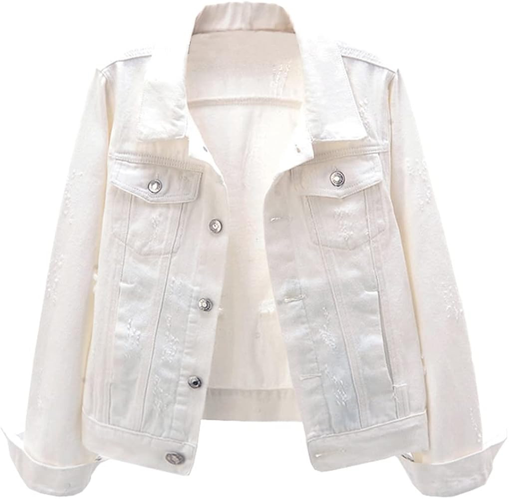 Kedera Womens Denim Jackets Distressed Ripped Long Sleeve Jean Jacket Coats | Amazon (US)
