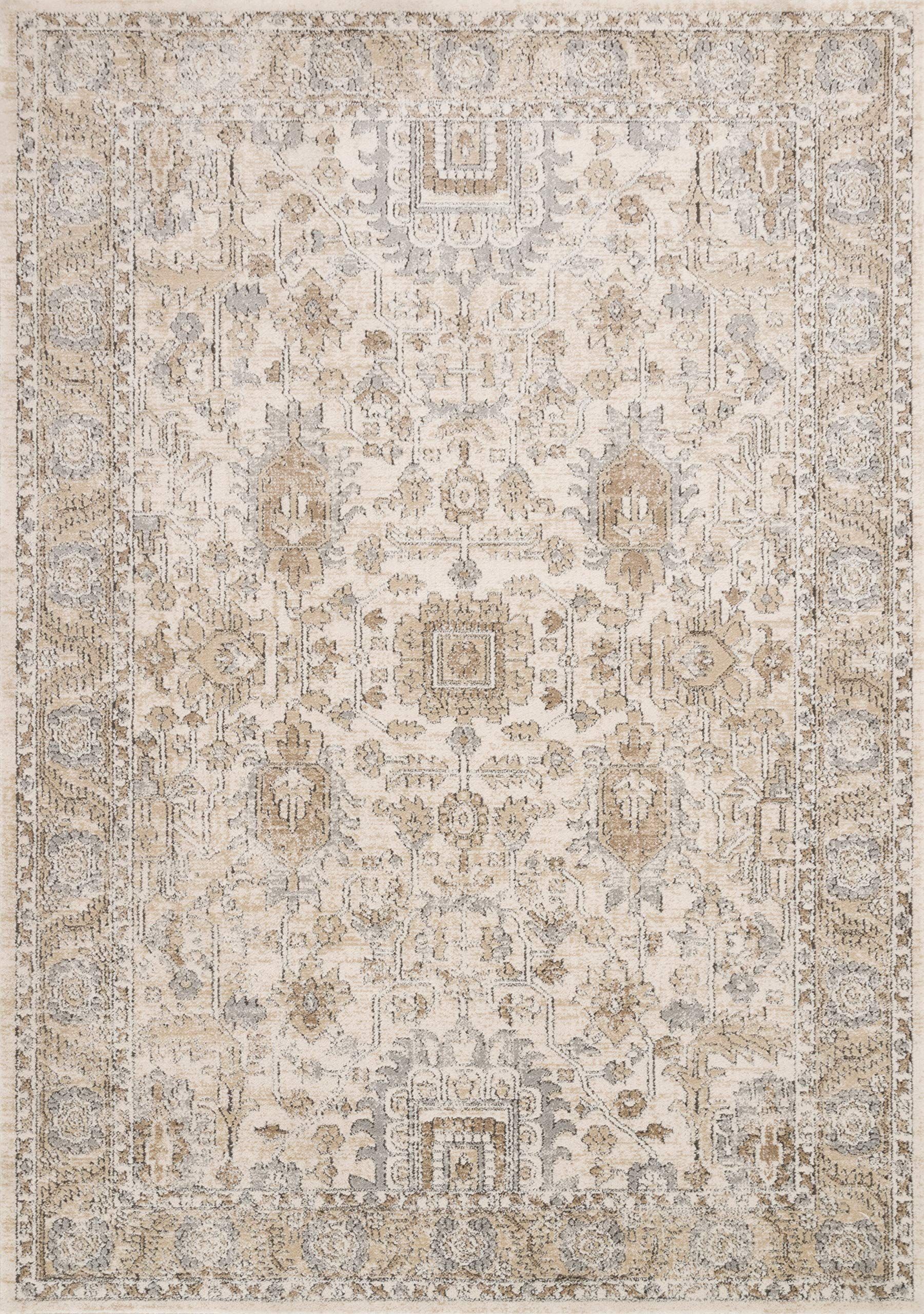 Loloi II Teagan Collection TEA-03 Ivory / Sand, Traditional 7'-11" x 10'-6" Area Rug | Amazon (US)