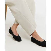 Classic Suede Ballerinas Wide Black Suede - JD Williams - Size: 5 | JD Williams (UK)