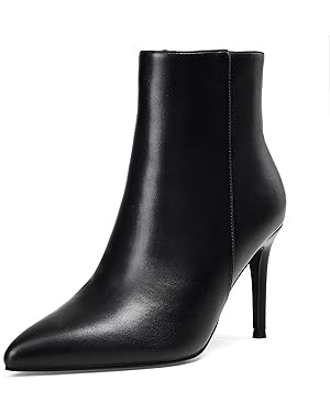 Elisabet Tang stylish fall winter heeled ankle boots for women 3.14 inch - Cute closed toe pointy... | Amazon (US)