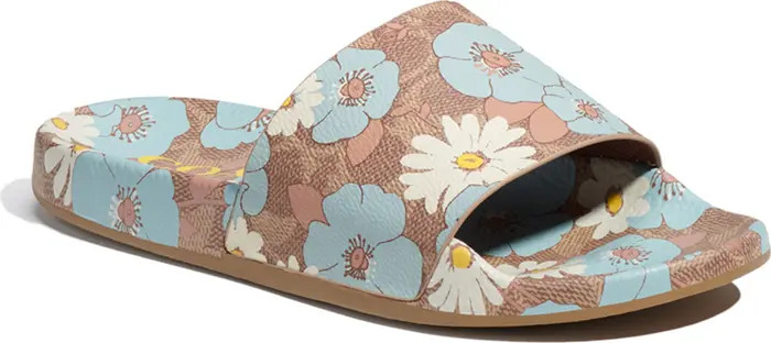 COACH Udele Floral Coated Canvas Slide Sandal | Nordstrom | Nordstrom