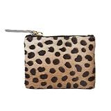 Genuine Leopard Animal Print Calf Hair Leather Coin Wallet Small Purse | Amazon (US)