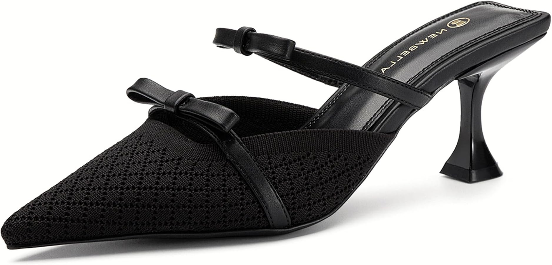 NEWBELLA Women's Pointed Toe Kitten Heel Mules - Elegant Slip-On Heeled Sandals, Low Heel Dress Shoes for Office, Wedding & Evening Wear | Amazon (US)
