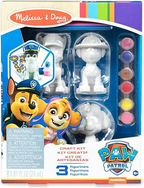 Melissa & Doug PAW Patrol Craft Kit - 3 Decorate Your Own Pup Figurines - Painting Kit, Toy Figur... | Amazon (US)