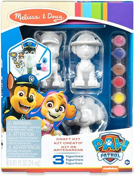 Melissa & Doug PAW Patrol Craft Kit - 3 Decorate Your Own Pup Figurines - Painting Kit, Toy Figur... | Amazon (US)