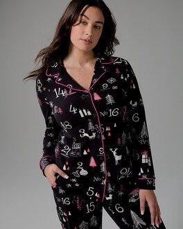 Embraceable Long Sleeve Notch Collar Pajama Top | SOMA