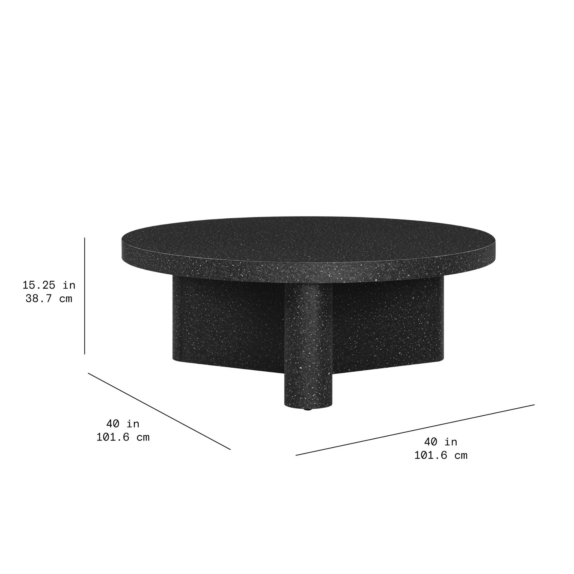 Beautiful Contempo Round Coffee Table Finish by Drew Barrymore, Speckled Marble Finish | Walmart (US)