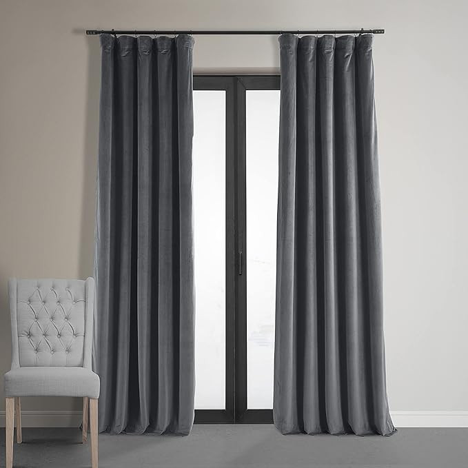 HPD Half Price Drapes Signature Velvet Thermal Blackout Curtains for Living Room 84 Inch Long 1 P... | Amazon (US)