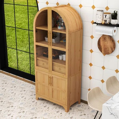 Elegant Arched Storage Cabinet with Adjustable Shelves and Anti-Tip Kit | Wayfair North America