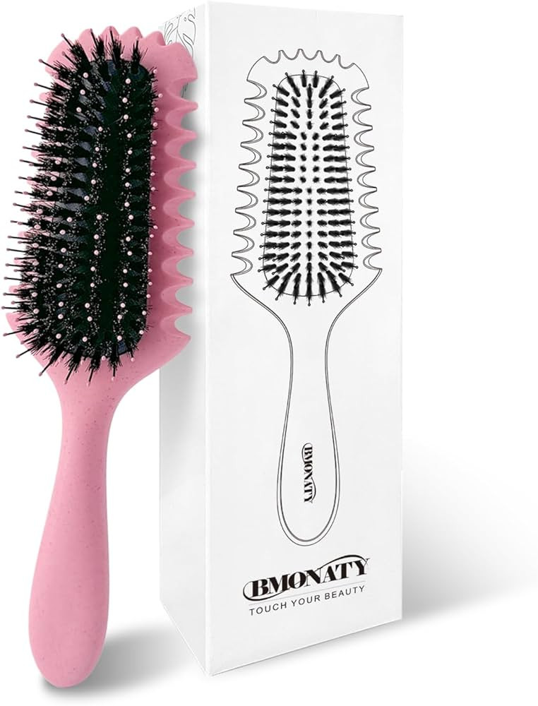Curl Defining Brush, Boar Bristle Hair Brush Gifts for Women and Men – Shape, Volumize, and Det... | Amazon (US)