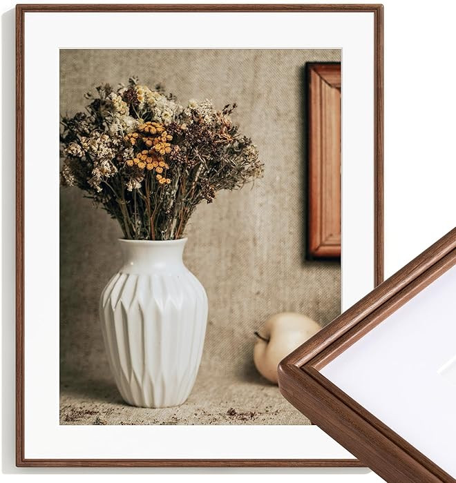 22x28 Poster Frame, Natural Solid Walnut Wood Picture Frame with High Tempered Glass, Handcrafted... | Amazon (US)