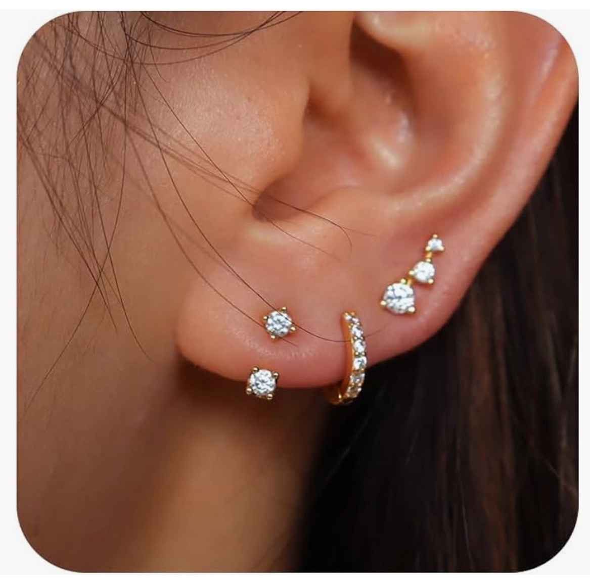 I love these earrings so much I popped them through my 3rd holes. They have been closed for years. Amazon has some of the best jewelry. 

#LTKStyleTip