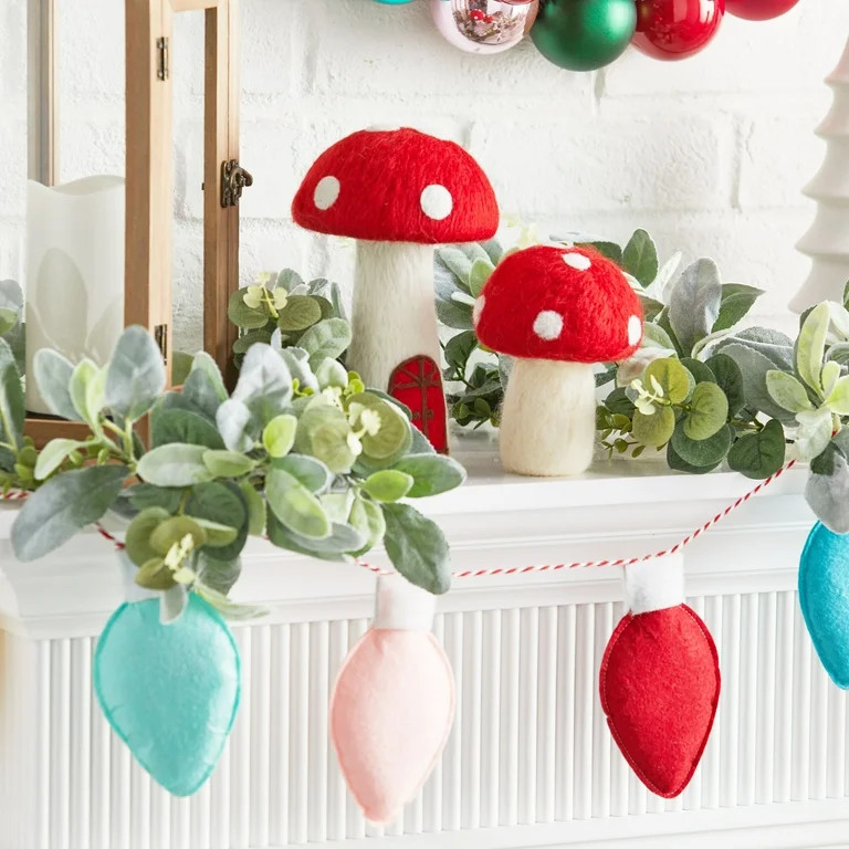 Holiday Time Mushroom Christmas Décor, 2 Pack | Walmart (US)