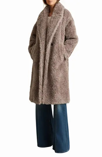 Reiss Darla Faux Fur Coat in Mink Neutral at Nordstrom Rack, Size X-Large | Nordstrom Rack