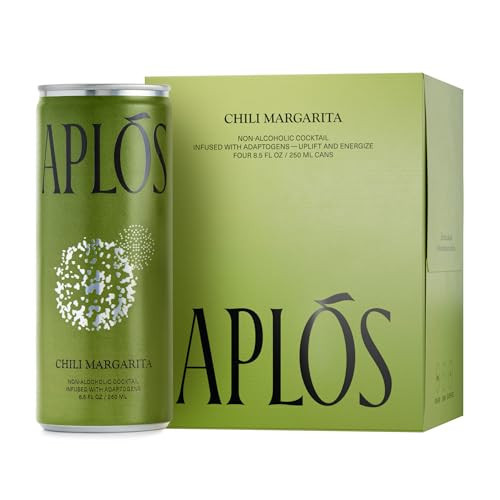 Aplós Arise Canned Chili Margarita Non-Alcoholic Cocktail, Formulated with Adaptogens for Mood & Energy Boosting, Low Calorie, No Added Sugar Beverage (8.5 fl oz. 12-pack) | Amazon (US)