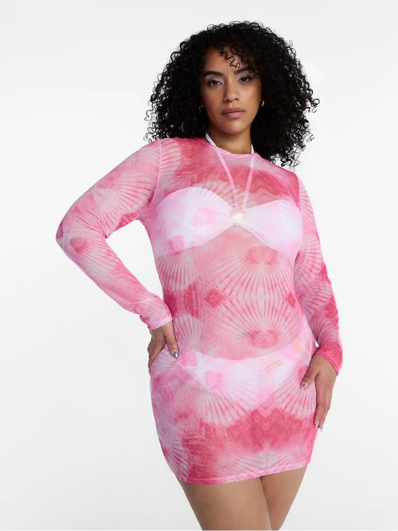 Hot Girl Summer by Megan Thee Stallion Women's and Women's Plus Thee Mesh Coverup Dress, Sizes XS... | Walmart (US)
