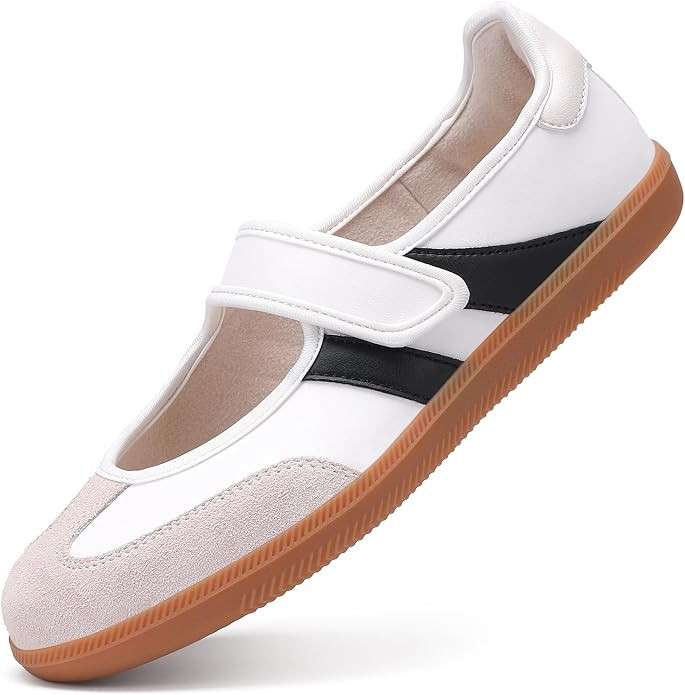 COOJOY Women's Retro Mary Jane Sneakers Non Slip Comfort Walking Flats | Amazon (US)