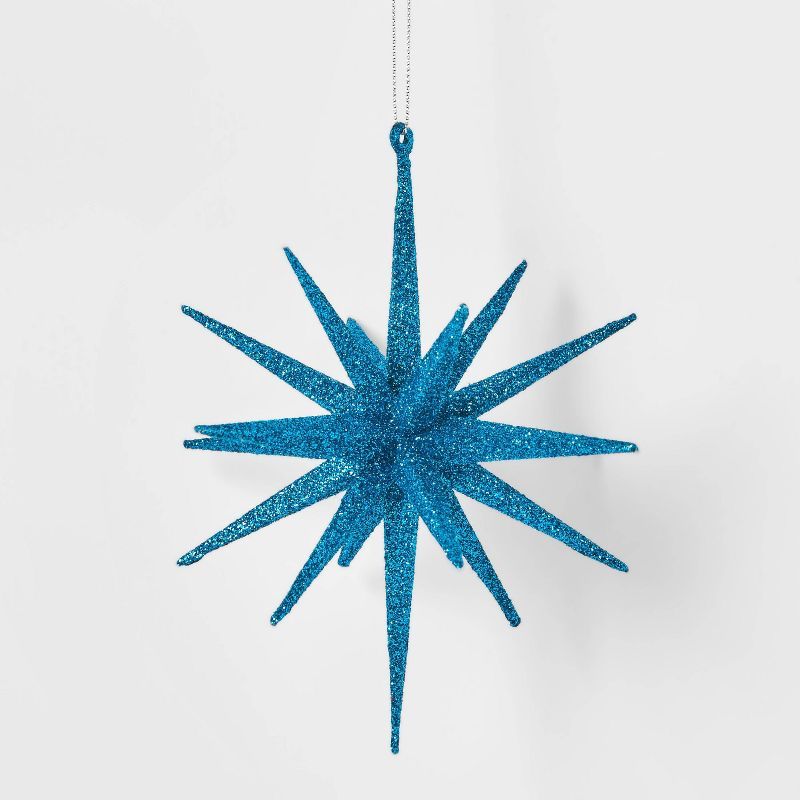 5.8in Turquoise Plastic Spike Starburst Christmas Tree Ornament - Wondershop&#8482; | Target