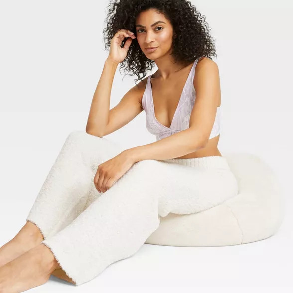 Women's Feather Yarn Lounge Wide Pajama Pants - Stars Above™ | Target